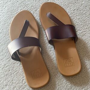 Reef leather flip flog, rubber sole